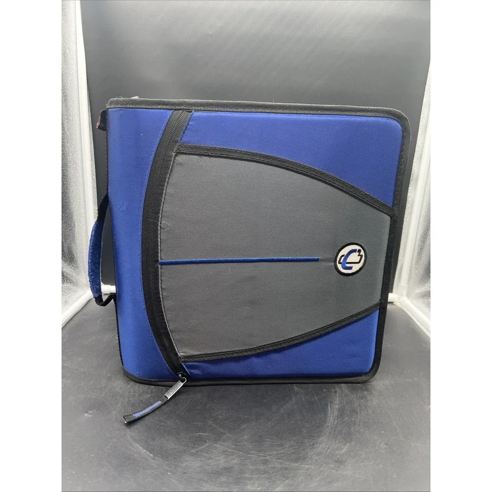 Case-It Blue Zipper Binder 3-Inch Capacity with 5-Tab Expanding File